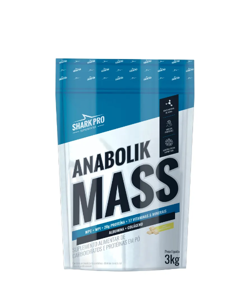 Hipercalórico Anabolik Mass Refil 3kg Shark Pro - Chocolate Branco