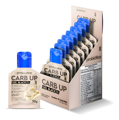 Carb Up Black Sache 30g Display Com 10Un Probiotica - Baunilha