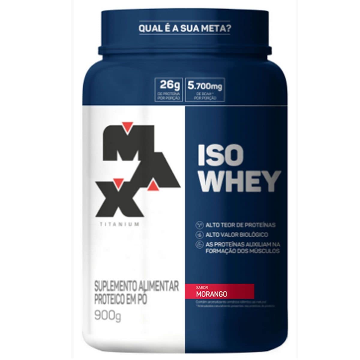Iso Whey Pote 900g Max Titanium - Morango