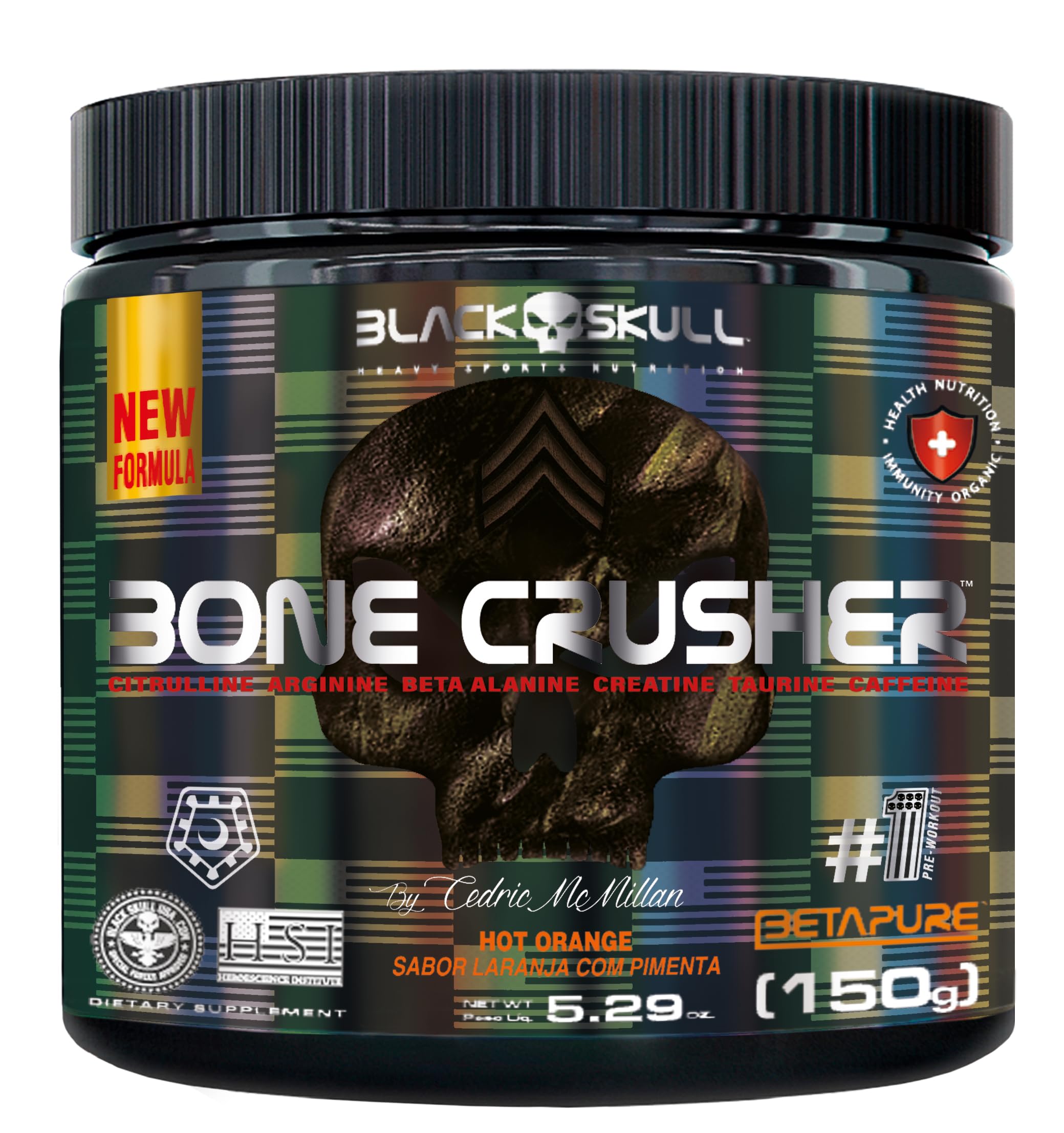 Bone Crusher 150g Black Skull - Hot Orange