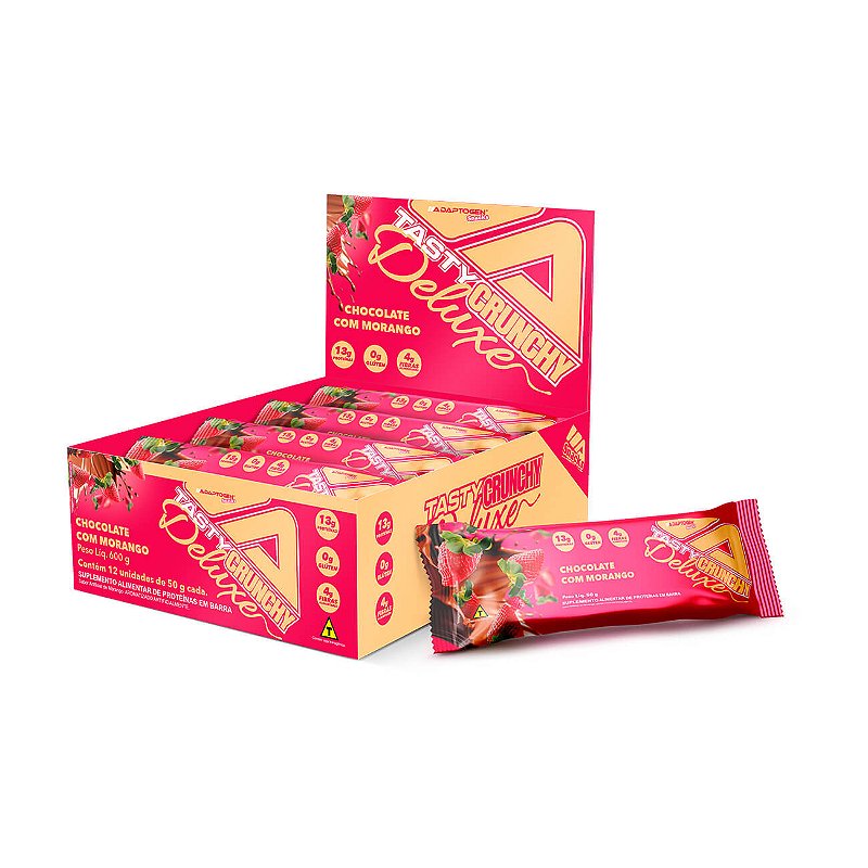 Tasty Deluxe 50g Display Com 12un Adaptogen - Chocolate Com Morango