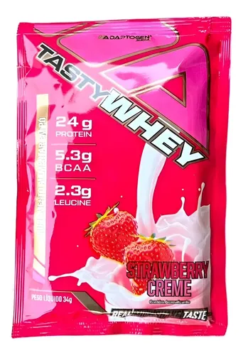 Packet Tasty Whey Morango 34g Adaptogen