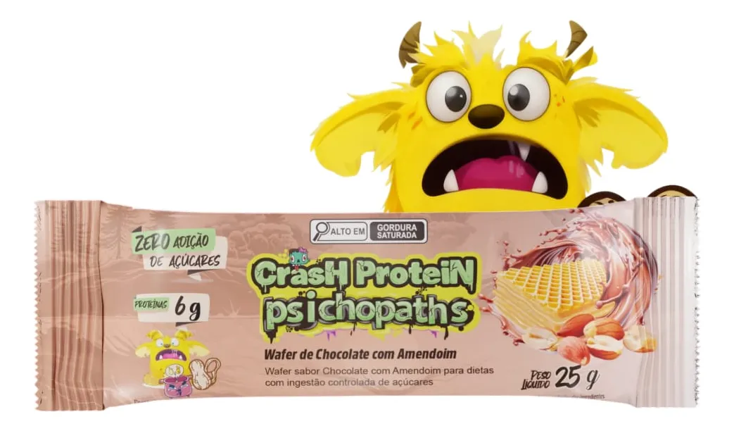 Crash Protein Psichopats Bar 25g Chocolate Com Amendoim Demons Lab
