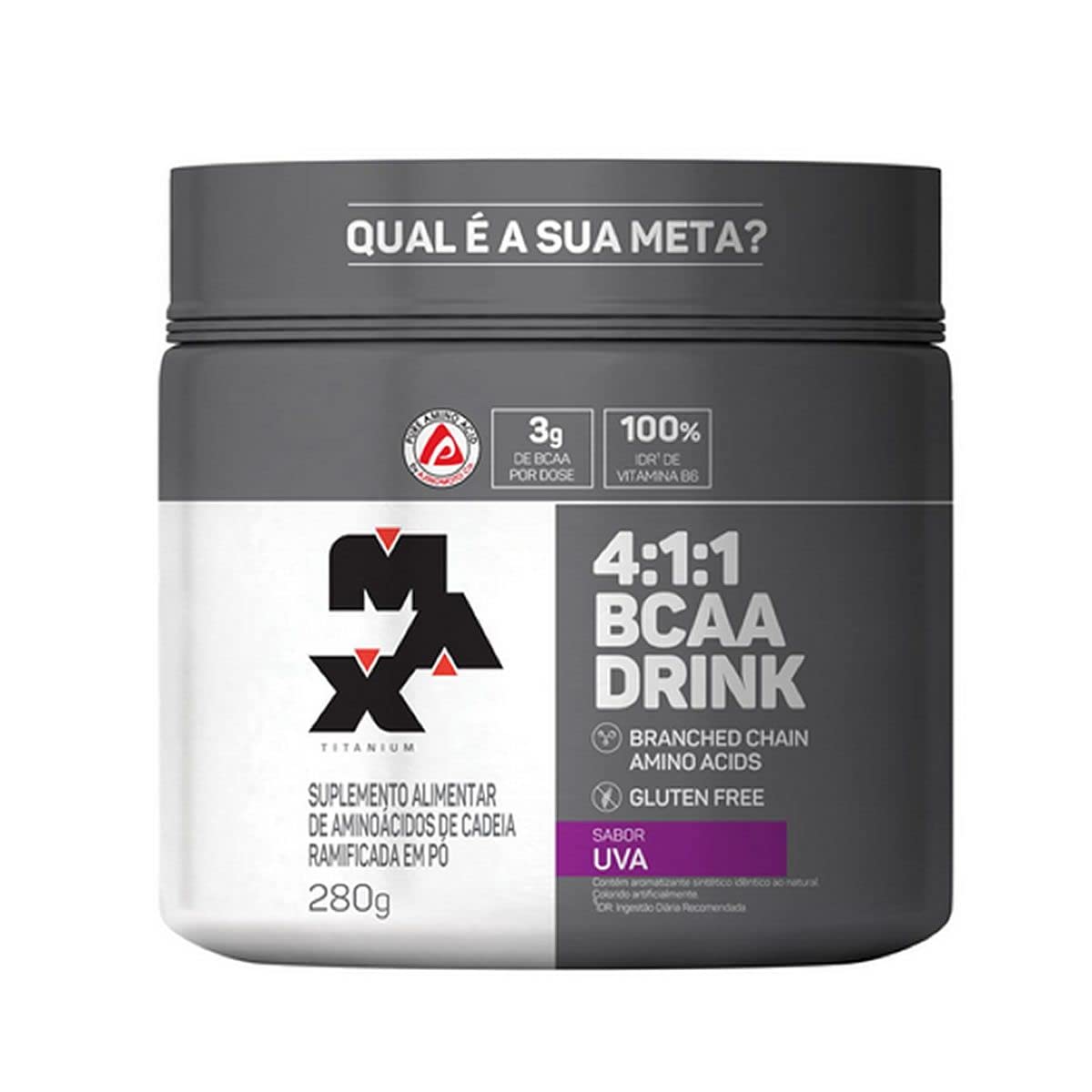 BCAA Drink 4:1:1 Pote 280g Max Titanium - Uva