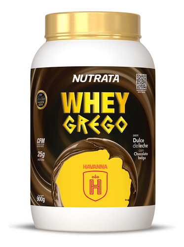 Foto de Whey Grego Pote 900g Dulce De Leche Com Chocolate Belga 900g Nutrata
