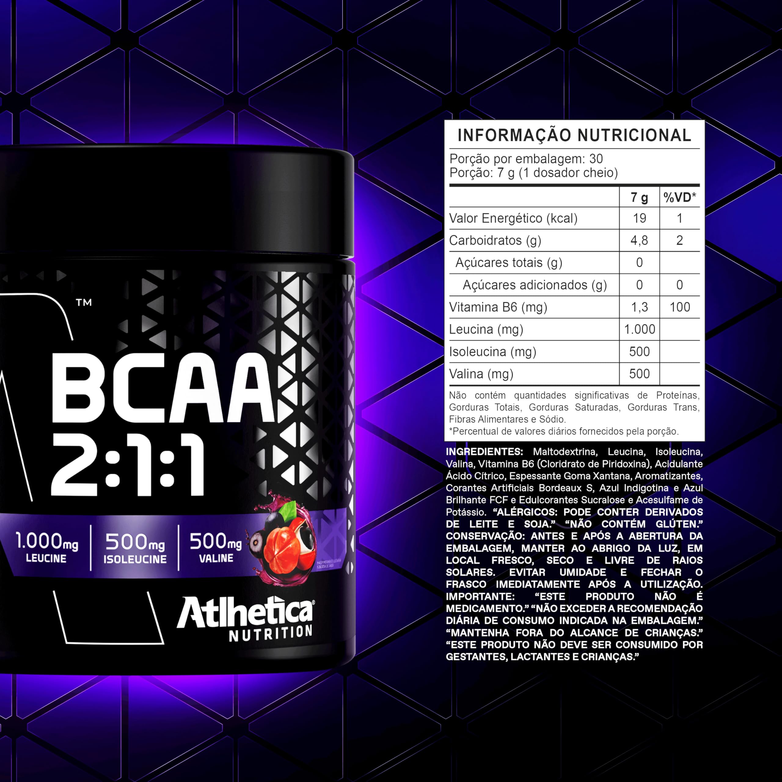 100% BCAA 2:1:1 Pote 210g Atlhetica Nutrition