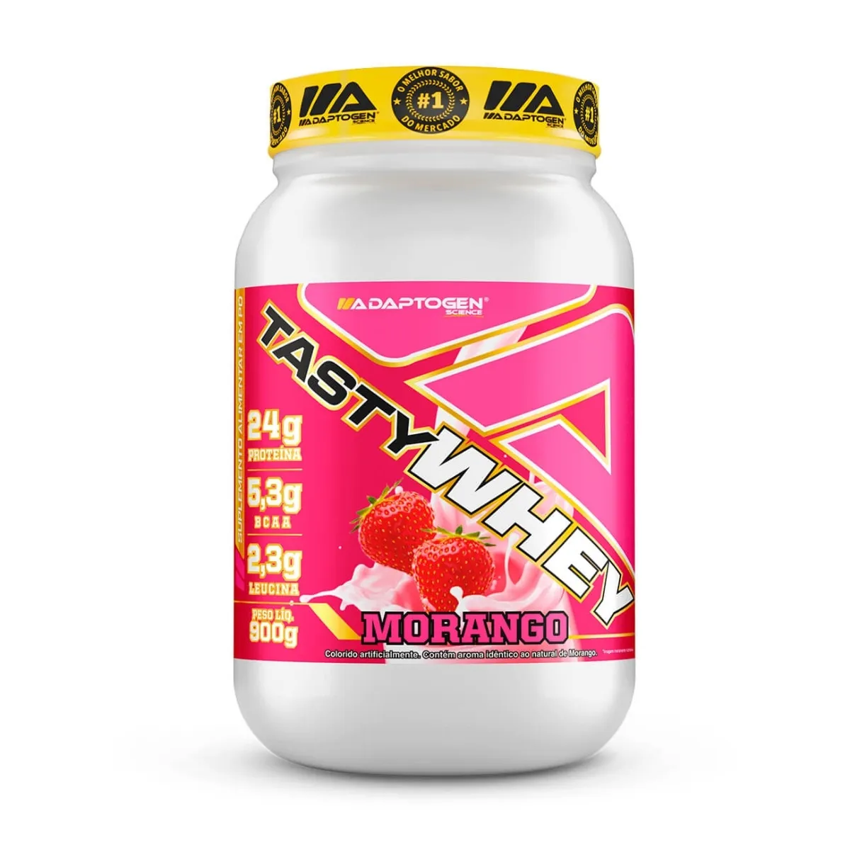 Tasty Whey 3w Pote 900g - Adaptogen - Strawberry Cream