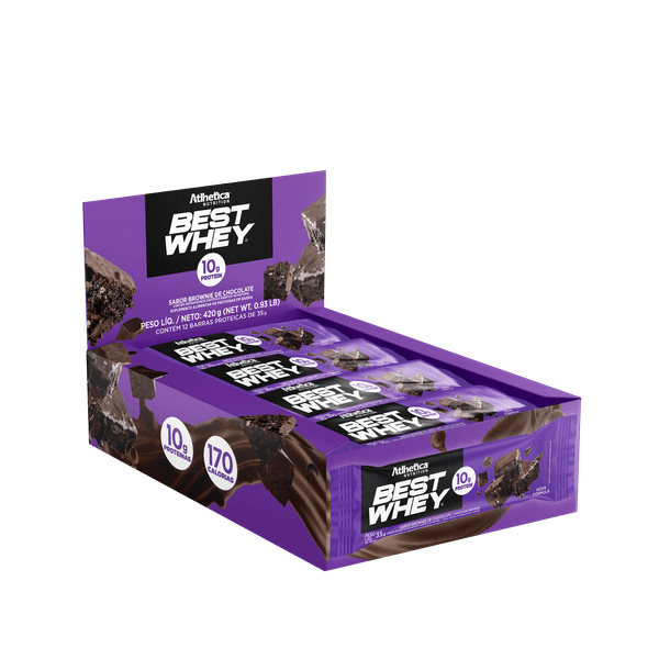Best Whey Bar 33g Display Com 12un Atlhetica Nutrition - Brownie De Chocolate