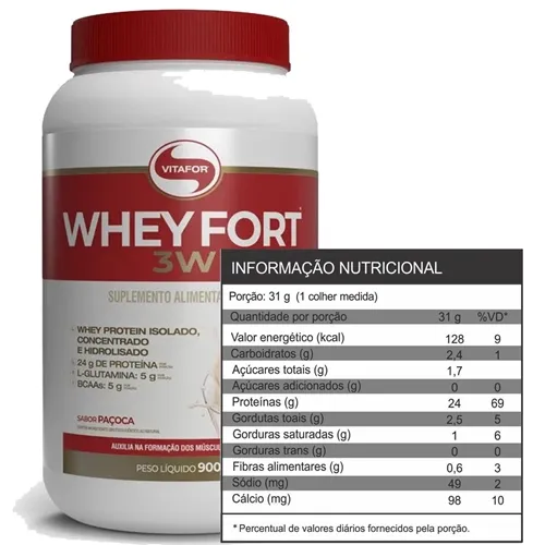Whey Fort 3W 900g Vitafor