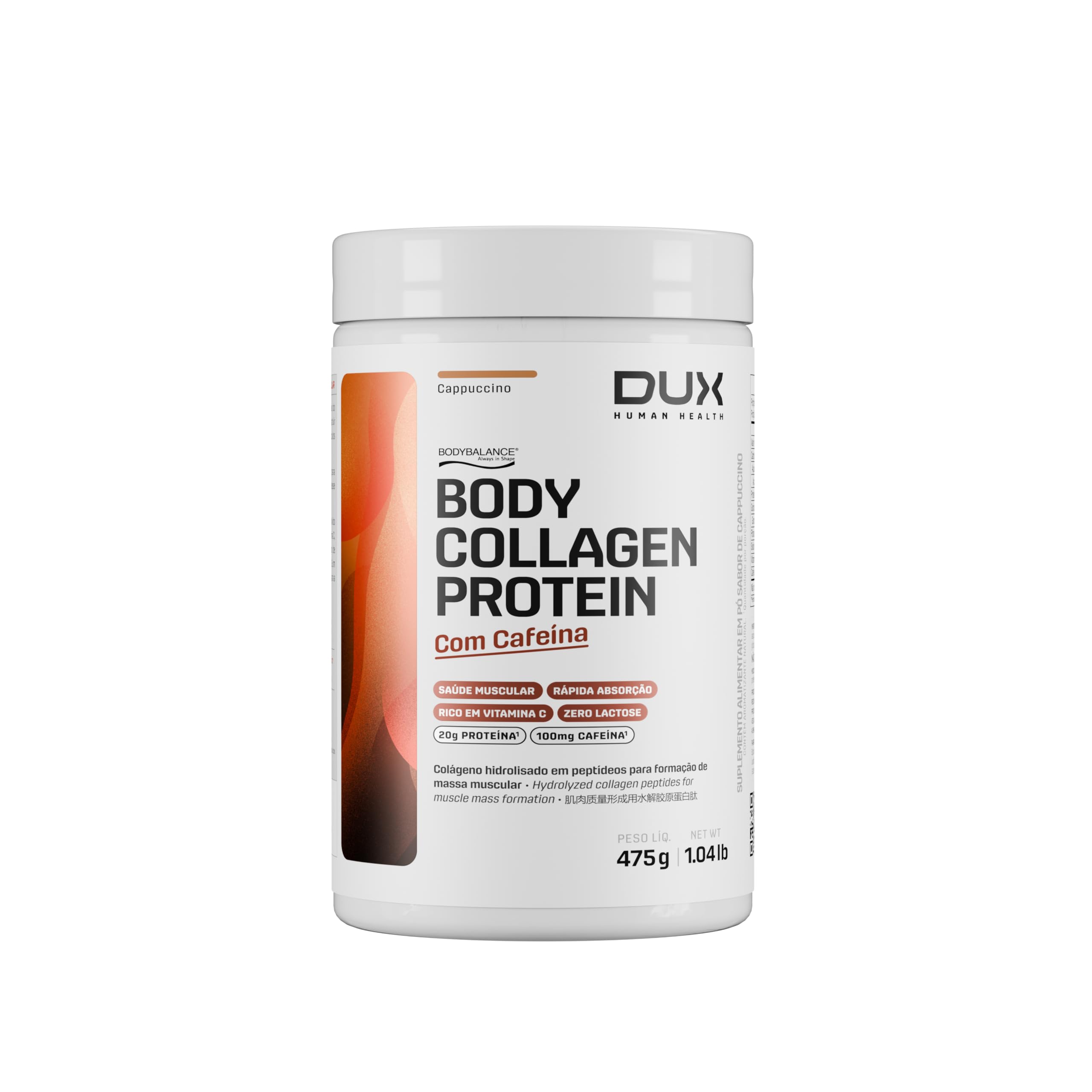 Body Collagen Protein Pote 450g Dux Nutrition - Cappuccino