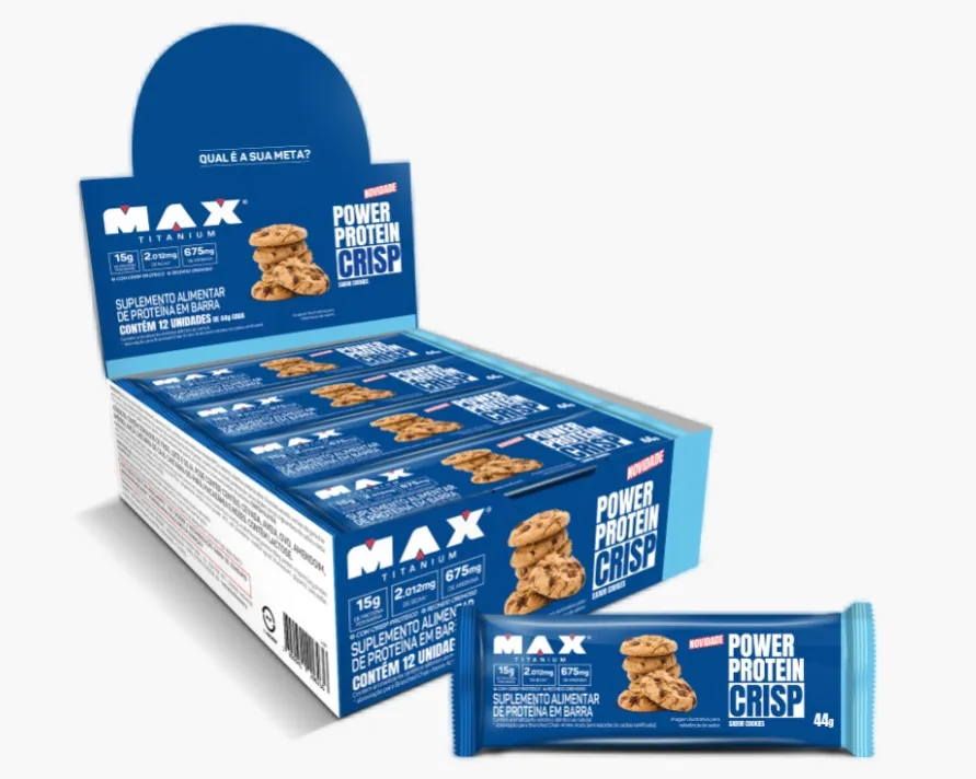 Foto de Power Protein Crisp 44g Display Com 12un Max Titanium - Cookies