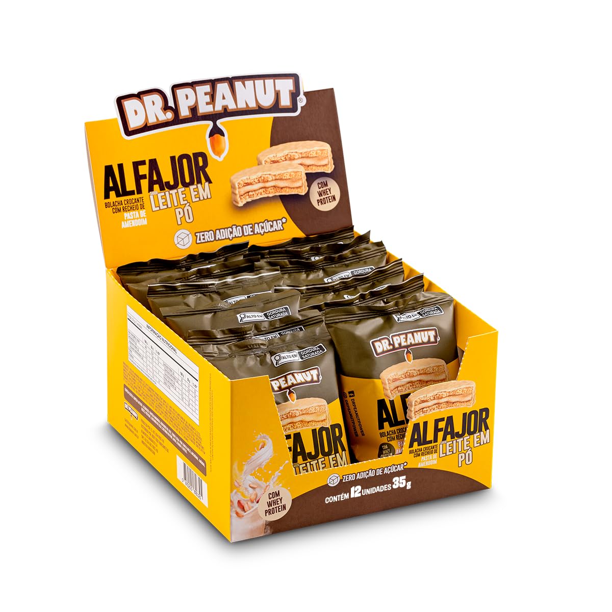 Foto de Alfajor 55g Display Com 12un Dr Peanut - Leite Em Pó