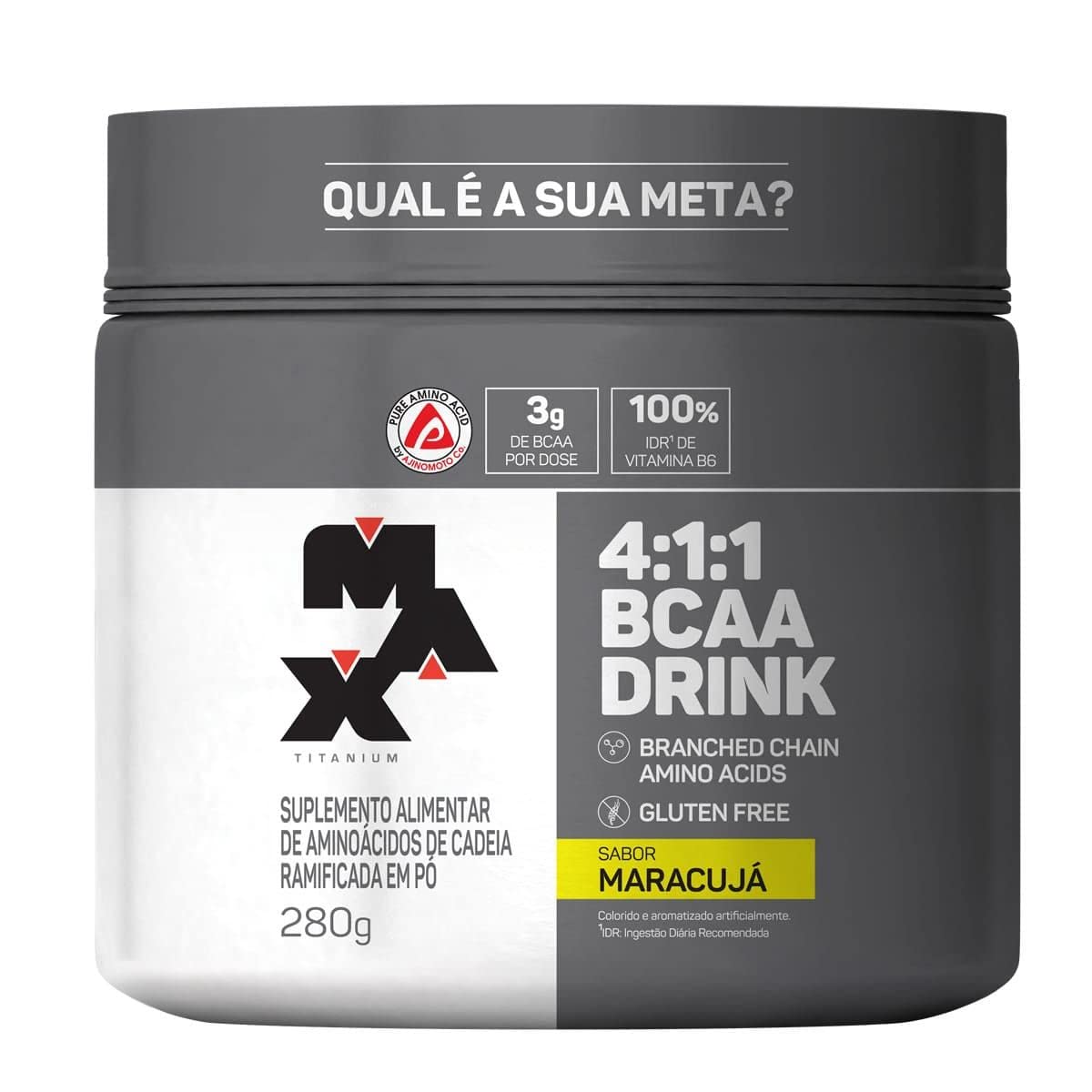 BCAA Drink 4:1:1 Pote 280g Max Titanium - Maracujá