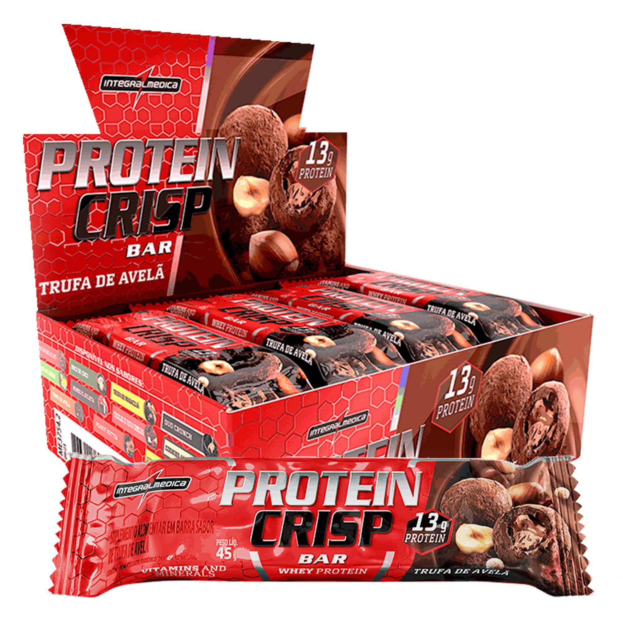 Crisp Bar 45g Display com 12un Integralmedica - Trufa de Avela