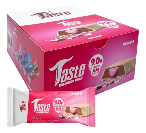 Taste Cookie Bar 50g Display Com 12Un Mrs Taste - Morango