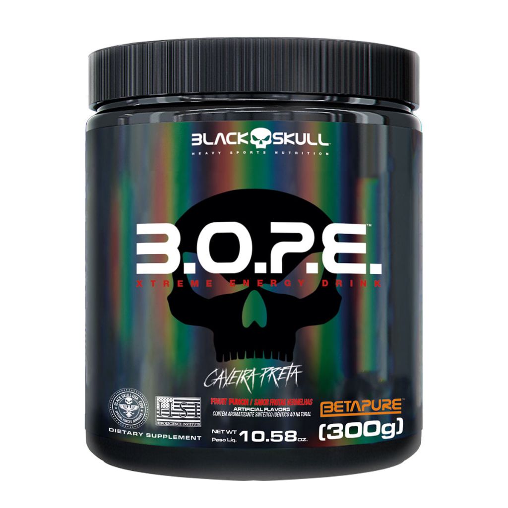 Pré Treino Bope 300g Black Skull - 300G - FRUTAS VERMELHAS