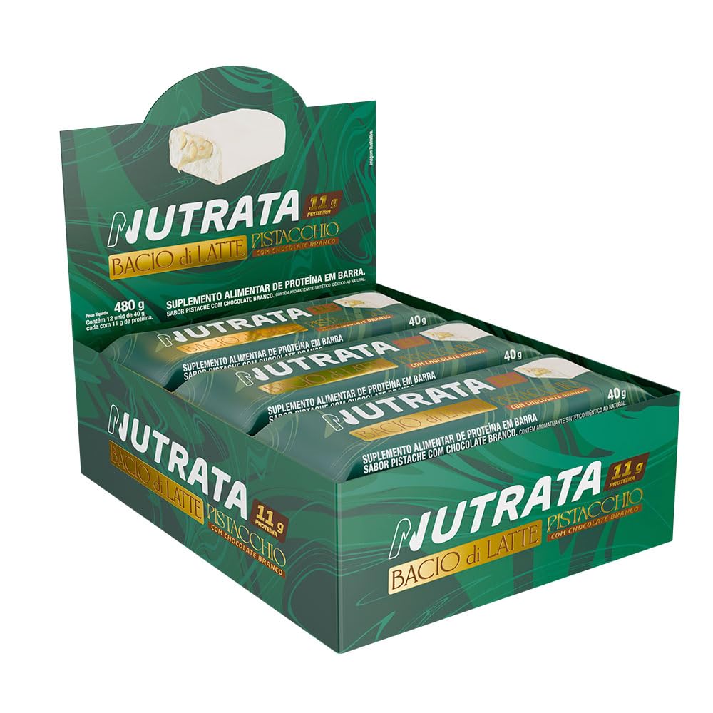 Whey Grego Bar Bacio Di Latte Display Com 12un Nutrata - Pistache