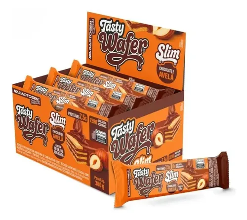 Tasty Wafer Slim 30g Display Com 12un Adaptogen - Chocolate Com Avelã