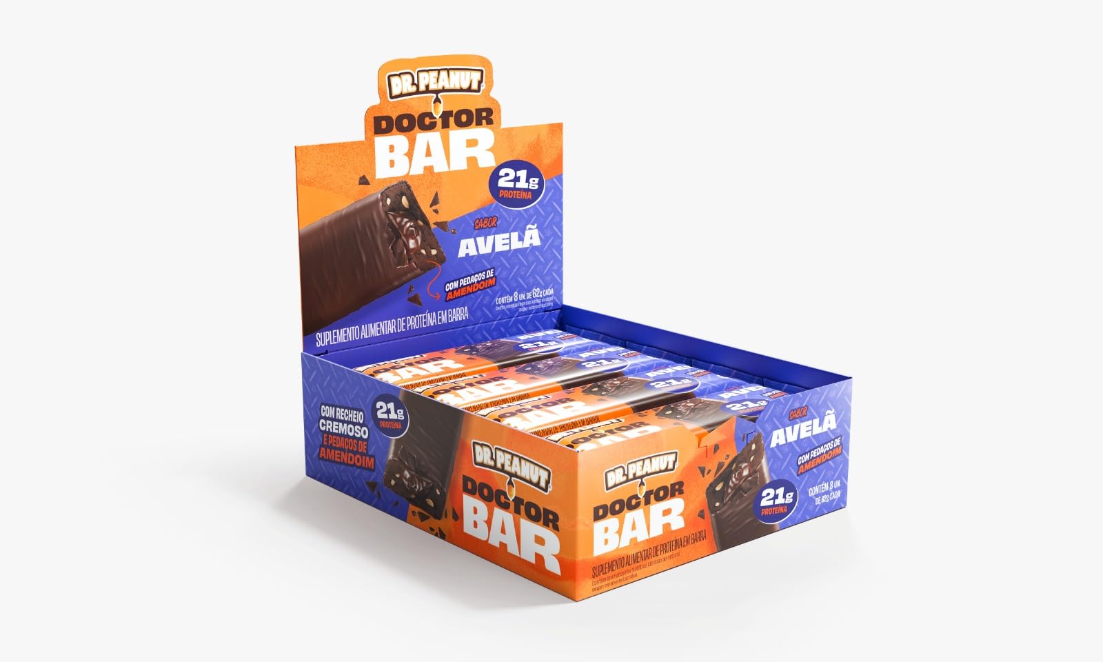 Doctor Bar 62g Display Com 8un Dr Peanut - Avelã