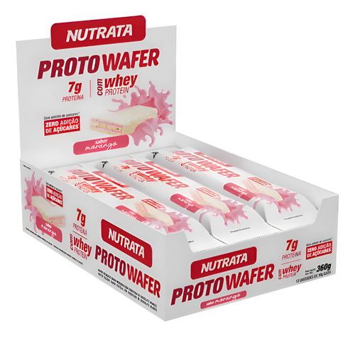 Foto de Proto Wafer 30g Display Com 12un Nutrata - Morango
