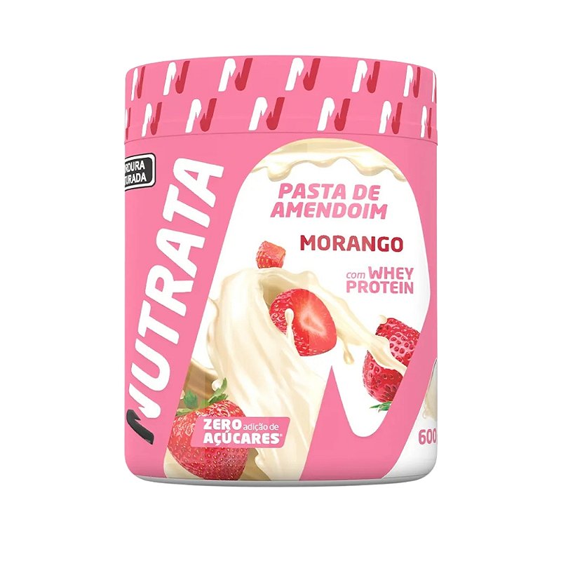 Pasta De Amendoim Pote 600g Nutrata - Morango