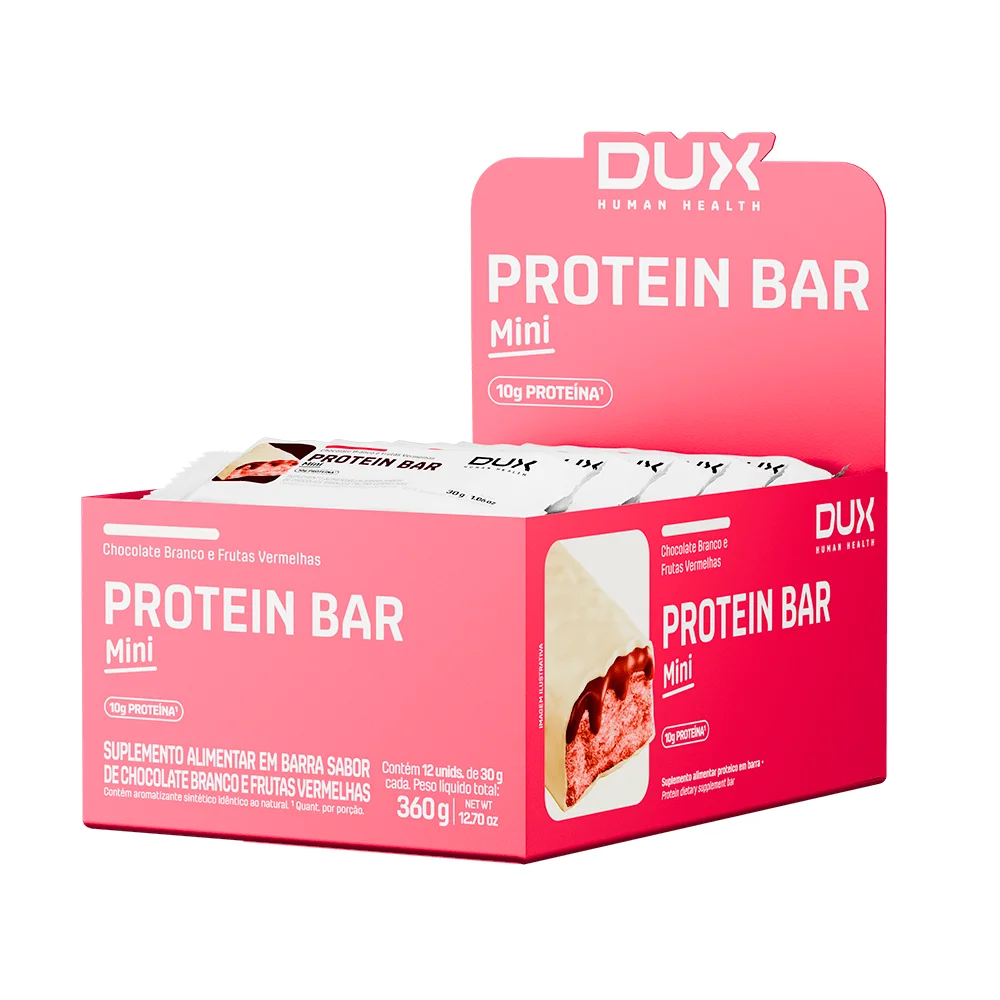 Barrinha Proten Mini Bar 30g Display Com 12un Dux Nutrition - CHOCOLATE BRANCO E FRUTAS VERMELHAS