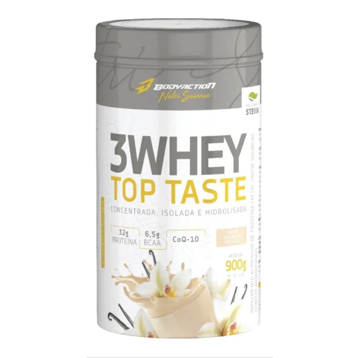 3 Whey Top Tasty 900g BodyAction - Baunilha