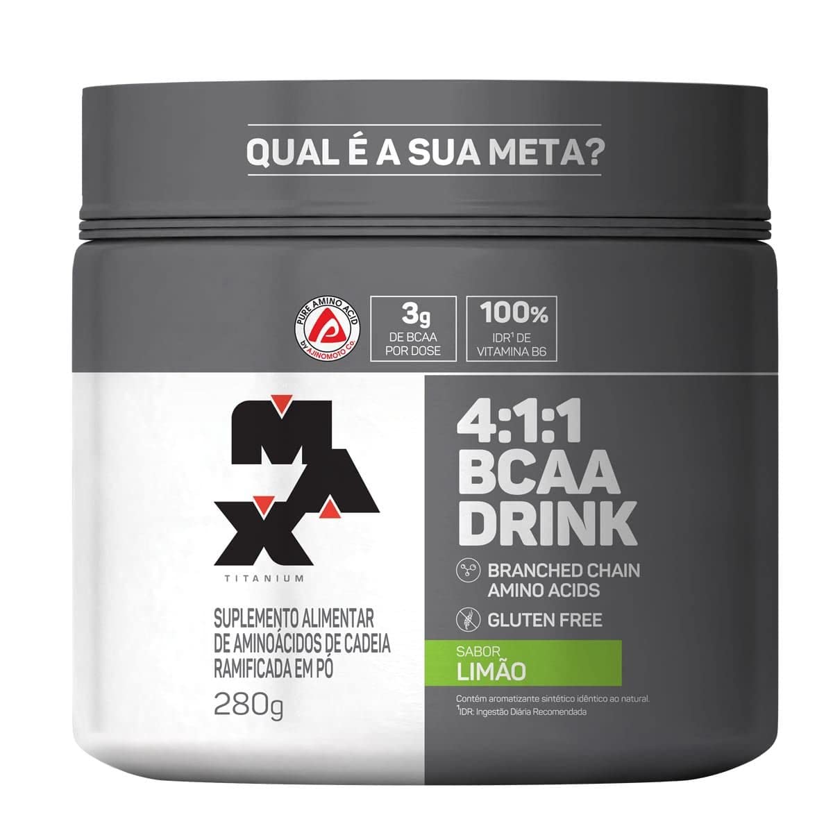 BCAA Drink 4:1:1 Pote 280g Max Titanium - Limão