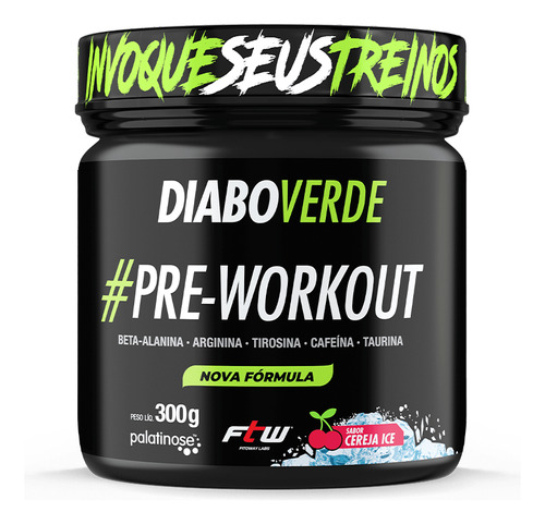 Diabo Verde Pre Workout 300g Ftw - Cereja Ice
