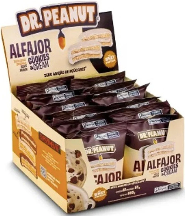 Alfajor 55g Display Com 12un Dr Peanut - Cookies Cream