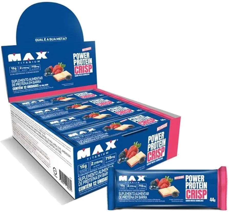 Power Protein Crisp 44g Display Com 12un Max Titanium - Frutas Vermelhas