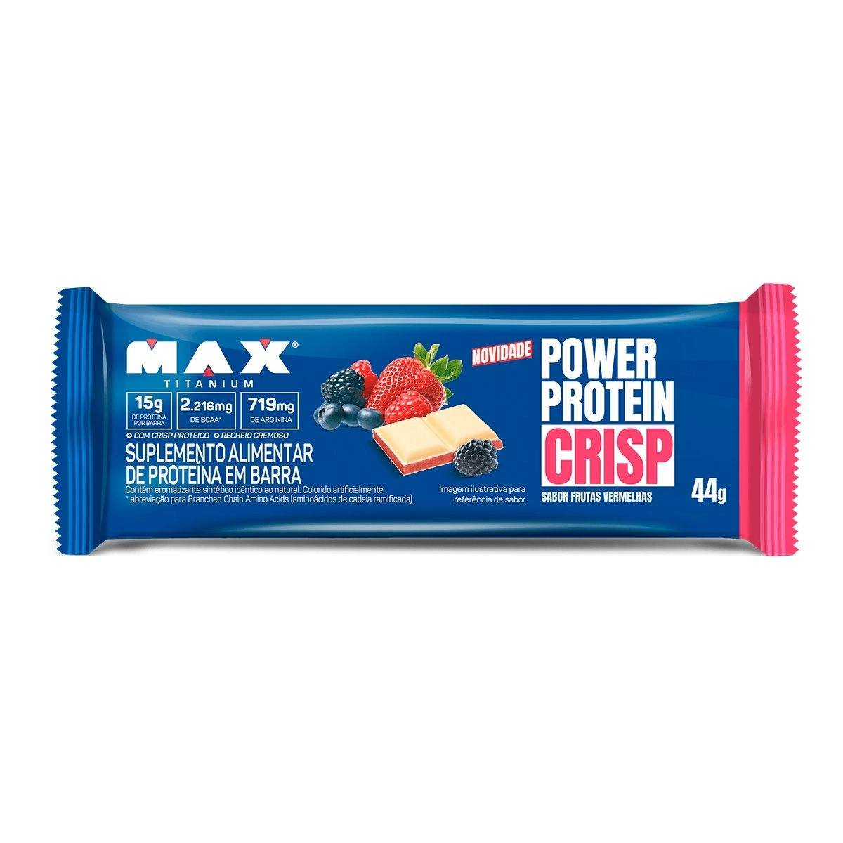 Foto de Power Protein Crisp 44g Frutas Vermelhas Max Titanium
