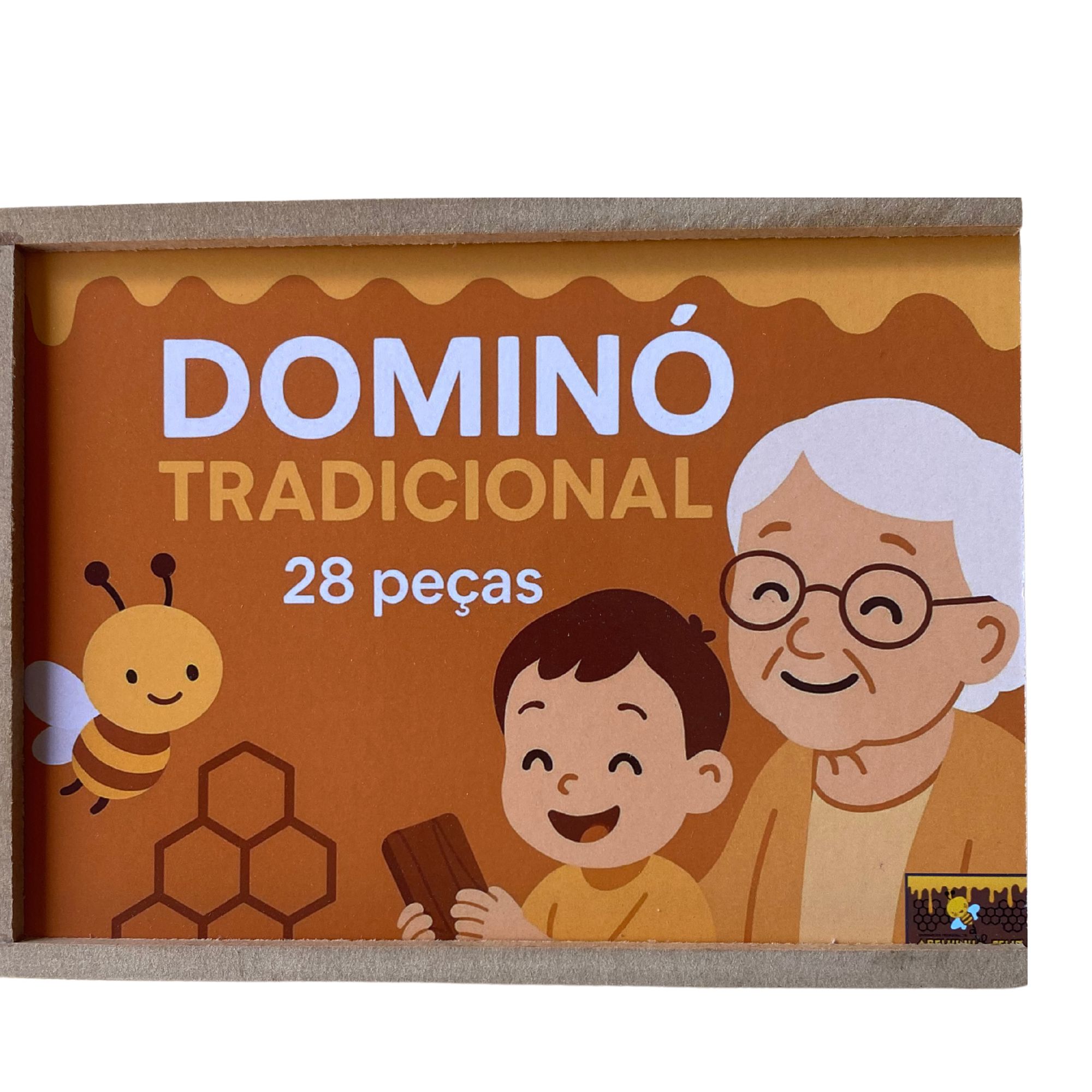 Dominó Tradicional 28 peças em MDF brinquedo educativo