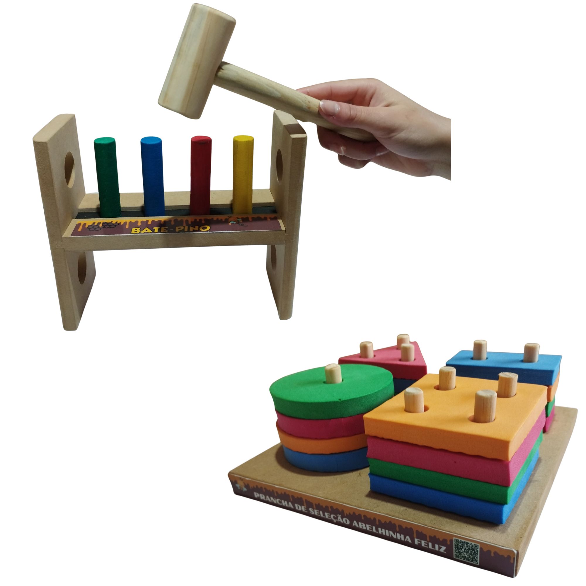 Kit Bate Abelhinha Feliz Pinos + Prancha de Seleção