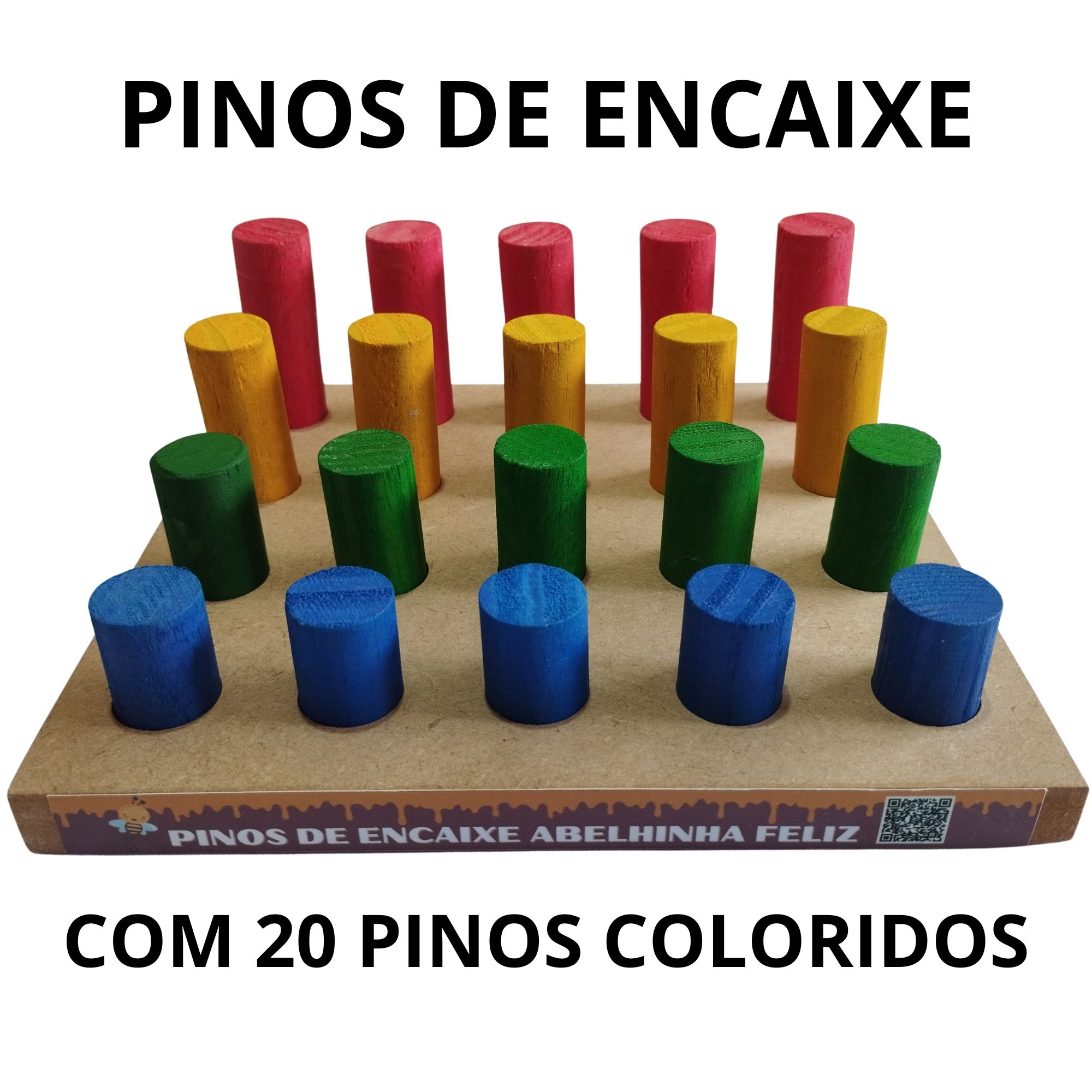 Pinos De Encaixe Brinquedo Educativo Terapêutico Em Mdf Colorido Com Tinta Atóxica