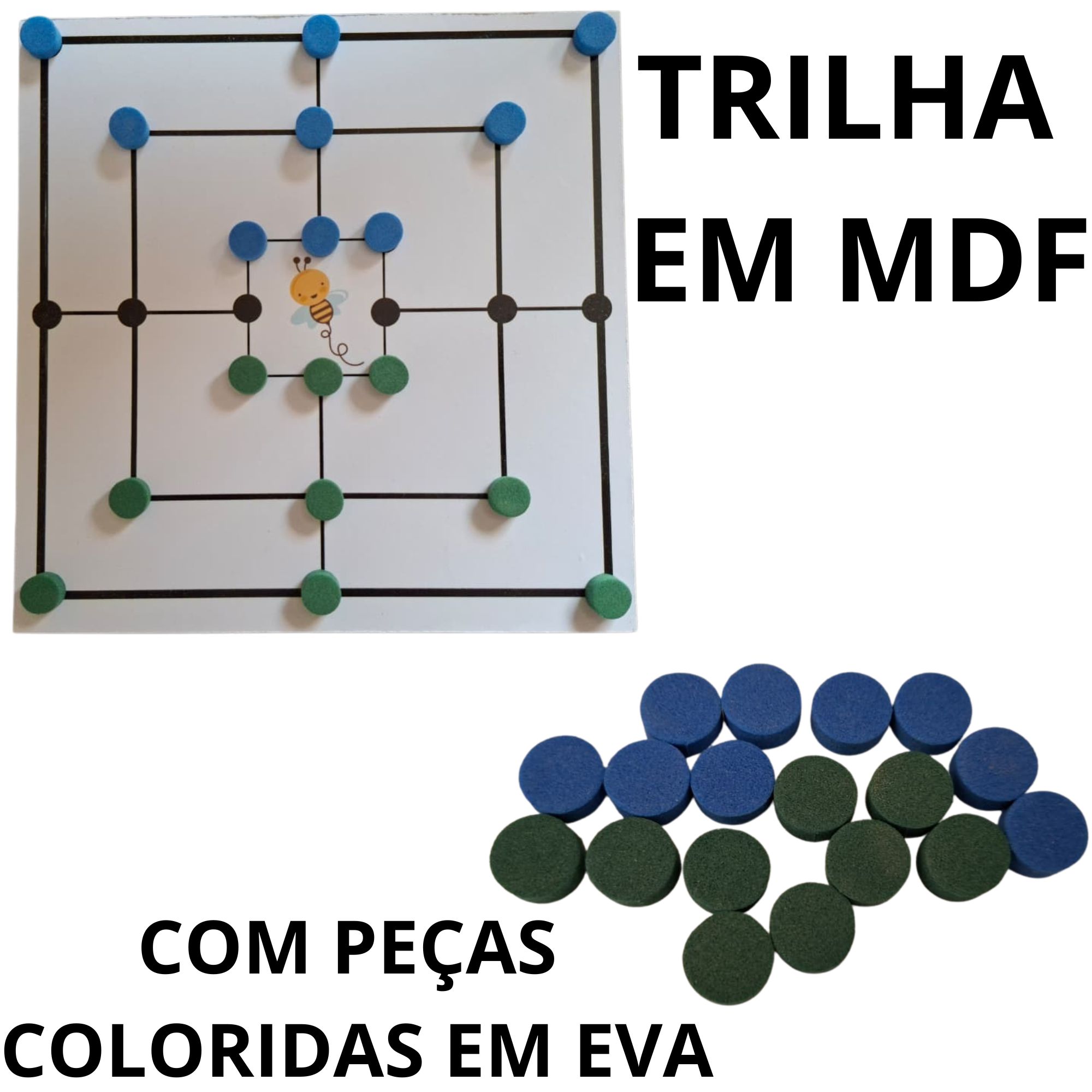 Trilha Base Em Mdf Jogo Com 22 Peças Coloridas Em Eva