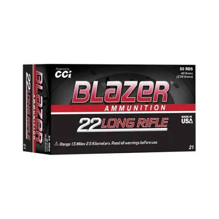 MUNIÇÃO CCI BLAZER CAL.22LR - 40GR LRN
