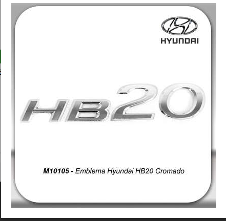 Emblema Tampa Traseira Hyundai HB20 Cromado Marcon