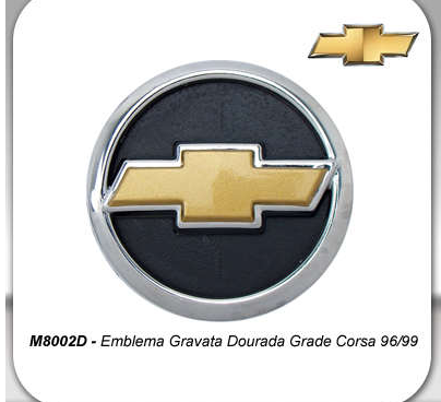 EMBLEMA GRAVATA DOURADA GRADE CORSA 96/