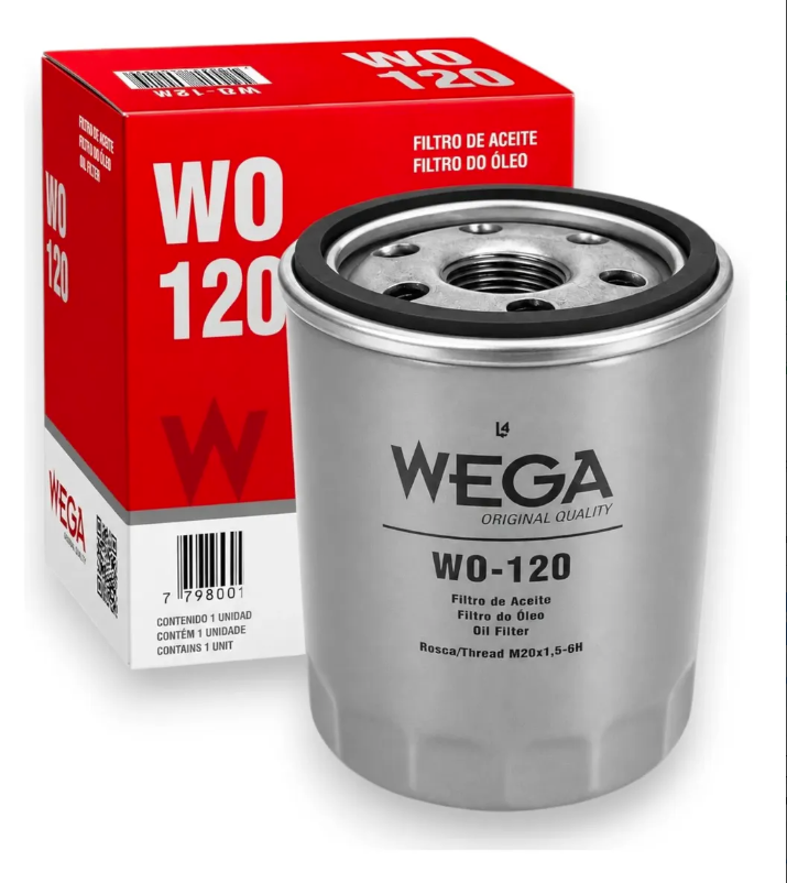 FILTRO ÓLEO WEGA WO-120 FIAT HONDA HYUNDAI KIA PEUGEOT