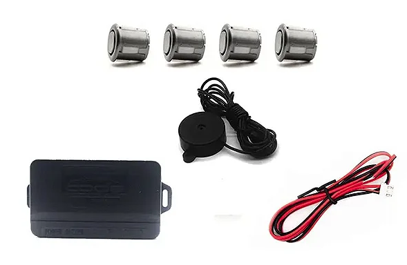 KIT SENSOR ESTACIONAMENTO UNIVERSAL 4 PONTOS GRAFITE