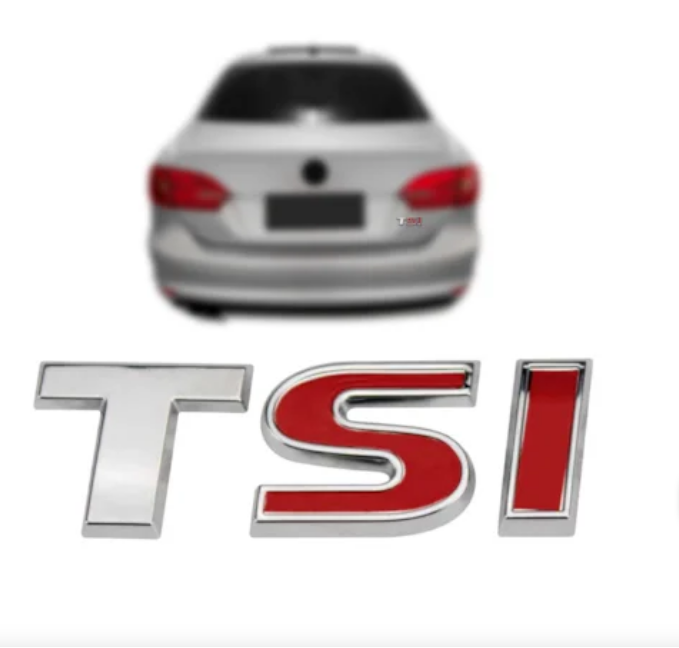 Emblema TSI I Vermelho VW Grade Porta Malas Paralamas