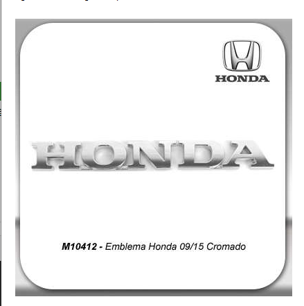 Emblema Honda Cromado 09-15  Civic Fit HR-V CR-V