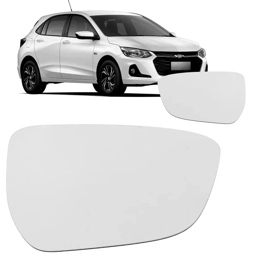 SUBCONJUNTO RETROVISOR CHEVROLET ONIX 2020+ LD METALIZADO