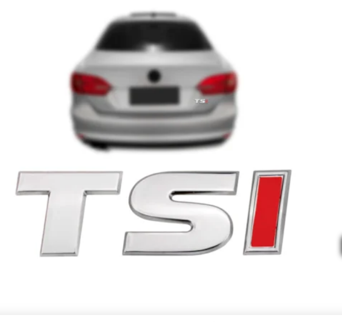 Emblema TSI I Vermelho VW Golf Jetta Fusca Up Polo Virtus