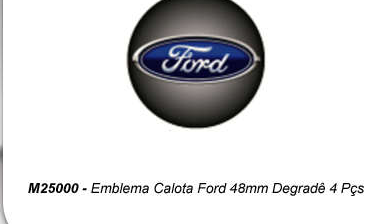 EMBLEMA CALOTA FORD 48MM DEGRADE 4PC