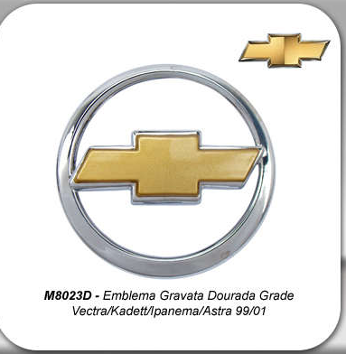 Emblema Gravata Dourado para Grade Chevrolet Vectra, Kadett e Astra 1996