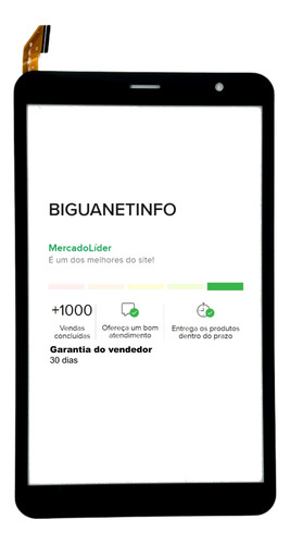 Touch Para Tablet Multilaser M8 4g Nb365 Flat 45vias Preto Pg 0800-205 X