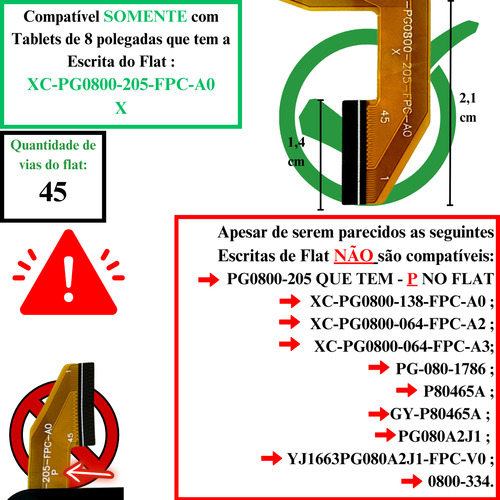 Touch Para Tablet Multilaser M8 4g Nb365 Flat 45vias Preto Pg 0800-205 X