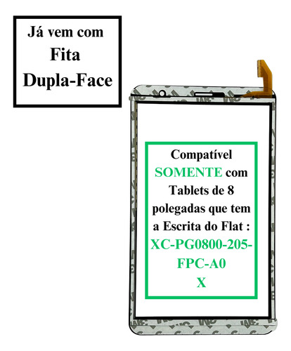 Touch Para Tablet Multilaser M8 4g Nb365 Flat 45vias Preto Pg 0800-205 X